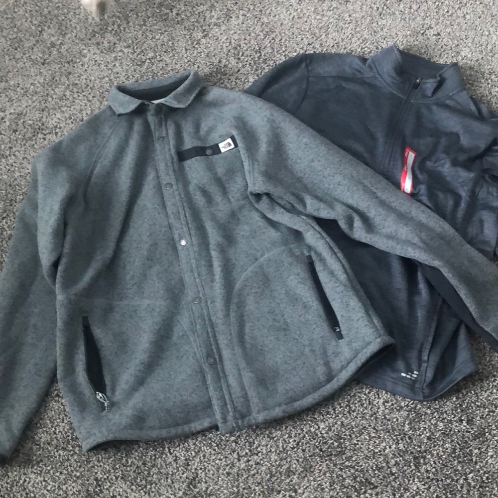 Gray Large North Face Fleece Jacket plus bonus item!